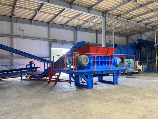 Máquina de trituración de hierro y chatarra de acero de 110kW para trituración de dos ejes
