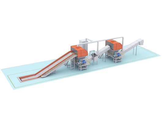 110kW de potencia trituradora de doble eje para 8000KG de peso de aluminio perfil trituración