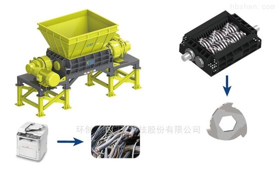 110kW de potencia de acero inoxidable de desecho frigorífico trituración y desmontaje línea de producción